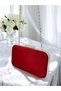Burgundy Crystal Stone Metal Handle Satin Women's Evening Bag Evening Dress Bag - 7