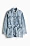 Tie-belt denim jacket