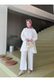 Cream Muslin Trousers Loose Suit