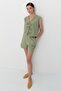 Linen vest blouse khaki - 2