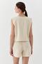 Linen vest blouse natural - 5