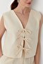 Linen vest blouse natural - 4