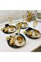 BLACK COLOR ROUND 6-PIECE BUTTERFLY SERVICE AND PRESENTATION TRAY LUXURY