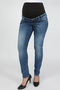 5 Pocket Maternity Trousers Medium Blue Model - 2