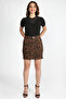 Zebra Patterned Women's Gabardine Skirt