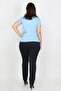 Plus Size Gabardine Women's Trousers Navy Blue - 2