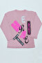 Girls' Long Sleeved T-Shirt with Sequined Letter Print and Crewneck E9