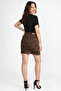 Zebra Patterned Women's Gabardine Skirt - 2