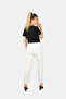 White Linen Straight Cut Trousers - 2