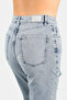 Wide Leg Ripped Tassel Detailed Jeans Light Blue - 2