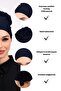 Ruffled Seamless Combed Cotton Bonnet Navy Blue - Women's Hijab Tie Bun Inner Bonnet - 3
