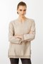 Women's Embroidered Blouse with Slit Sleeves and Skirt in Beige - 3