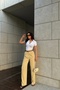 Women's Yellow High Waist Pants 1017-1515 - 5