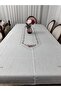 Luxury Stain-Resistant Linen Printed Tablecloth 160X220 Cream Floral - 4