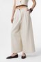 Ecru Linen Blended Women's Culotte Trousers - 2