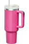 Tumbler With Handle 40 oz Travel Mug Straw Covers Cup with Lid Insulated Quencher Stainless Steel