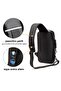 Men's Black USB Port Cross Strap Shoulder and Waist Bag New222 - 3
