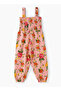 Girls' Pink Floral Viscose Jumpsuit - 2
