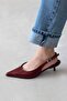 Cuesta Women's Heeled Patent Leather Shoes Claret Red - 2