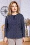 Women's New Model High Quality Round Neck Placket Middle Age Mother Combed Cotton Blouse 6545