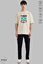 Unisex Crew Neck Florida Printed Cotton Oversize Short Sleeve T-Shirt - 5