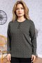 Women's New Model High Quality Round Neck Placket Middle Age Mother Combed Cotton Blouse 6545 - 3
