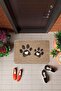 Beige Cat Paw Patterned Door Mat KP08