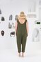 Large Size Jumpsuit with Pocket Detail Khaki - 5