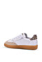 Madrid Girl's Genuine Leather Leopard Pattern Detailed White Casual Shoes - 5