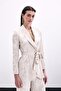 Tie-Up Jacquard Jacket - Beige - 4