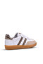 Madrid Girl's Genuine Leather Leopard Pattern Detailed White Casual Shoes - 3