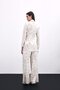Patterned Long Jacket - Beige - 6