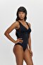 M12019 Toparlayici V-Collar Satin Detailled Swimsuit - 2