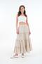 Women's Stone 100% Cotton Self Patterned Long Skirt 29091