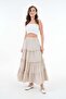 Women's Stone 100% Cotton Self Patterned Long Skirt 29091 - 5