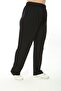 Women's Large Size Viscose Flexible Sweatpants 24738 Black - 7