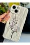 3D Paper Magnolia Print Patterned Silicone Case Compatible with iPhone 13 and 14