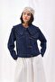 Baby Collar Denim Jacket - Dark Denim - 6