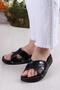 Elis 1005 Comfortable Cross Banded Orthopedic Women's Slippers - 3