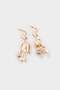 Women's Flower Motif Pearl Gold Earrings E8034Axns - 3
