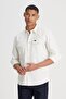 Loose Fit Relaxed Cut 100% Cotton Beige Shirt - 4
