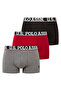 Men's Burgundy - Black - Anthracite Melange 3-Piece Boxers