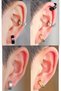 Pair of 3mm Compression Male Steel Earrings Without Hole to Ears Mse1 - 5