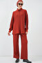 Women's Knitted Hijab Top and Bottom Set 6711 - Tile - 4