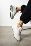 Saturn white knitted fabric women's sports shoes - 3