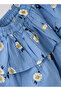 Girls' Blue Floral Print Skirt - 3