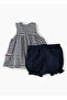 Baby Girl Blue and White Striped Set - 2