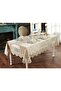 Velvet Luxury Tablecloth Set Lace Laced 25 Pieces Date Cappuccino - 6