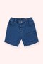 Baby Boy Navy Blue Denim Shorts with Pocket Detail