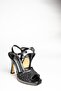 U 569921409   Black Mesh Detailed Thick Heeled Evening Dress Shoes - 5